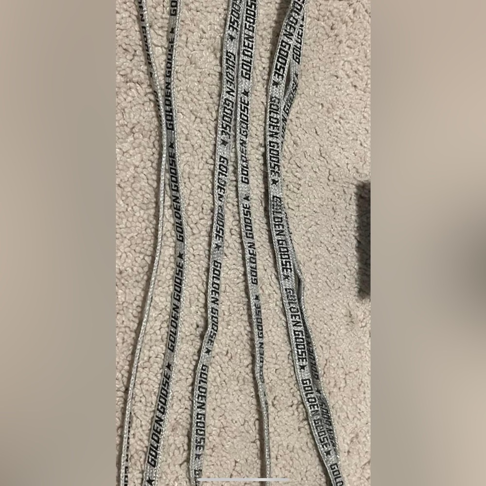 Golden goose laces - lightly used silver/ black